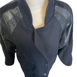 Trendz vintage wool and leather coat
